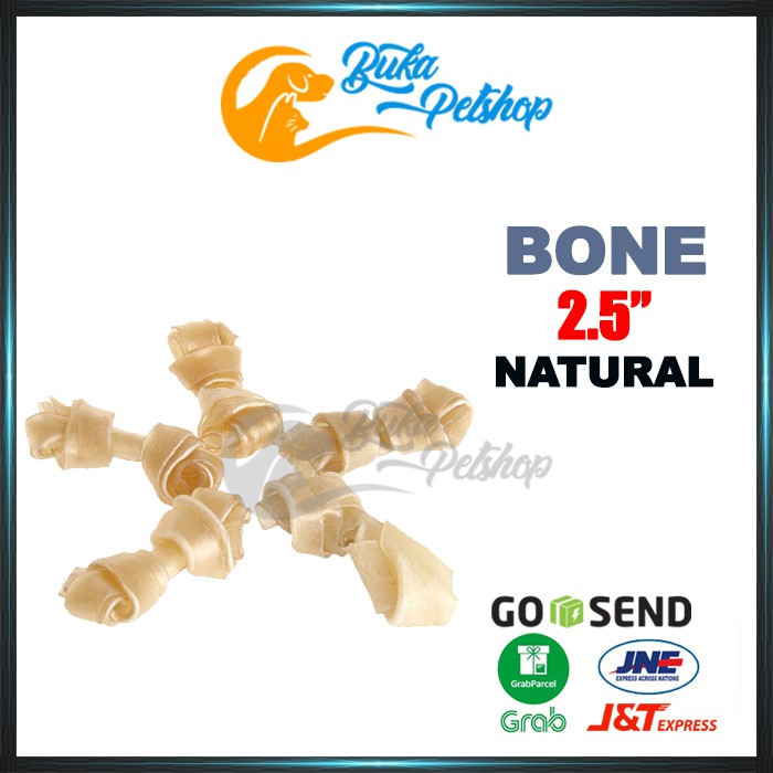 Tulang Anjing Knotted Bone 2.5&quot; Natural Ecer