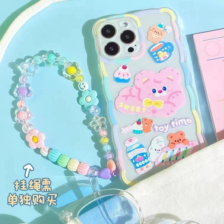 Soft Case Silikon TPU Transparan Motif Beruang Kopi Untuk Iphone 12 13 SE 6 6S 7 8 Plus X XS XR 11 Pro Max