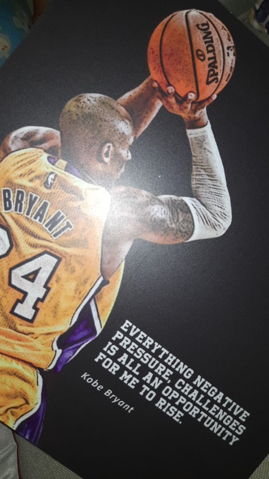 Poster Sign Kayu Basket - Kobe Braynt Black Yellow