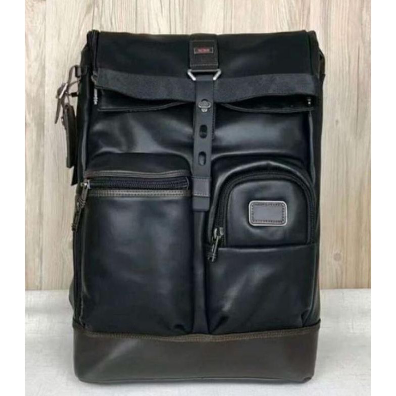 Barang Berkualitas Tumi Luke Roll Backpack Black Leather - Mirror Super MURAH