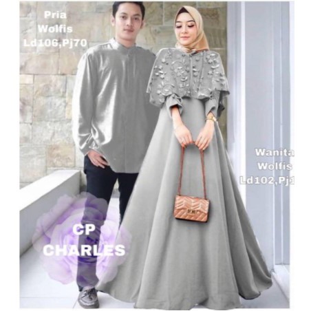 St Cp Baju Gamis Couple Brokat Wanita Remaja Gamis Tunangan Pasangan Suami Istri Kapel Busui Terbaru Shopee Indonesia