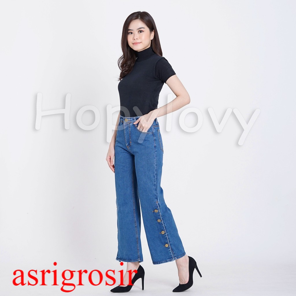 Celana Wanita Boyfriend Jeans Kancing Samping BF Tessa