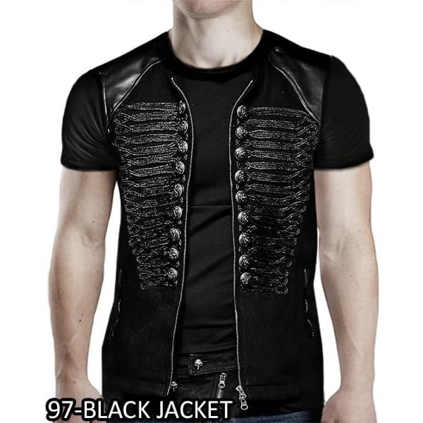 Kaos 3d Jaket Hitam BLACK JACKET Korean Style Tshirt Cowok dan Kaos Anak Jaman Now