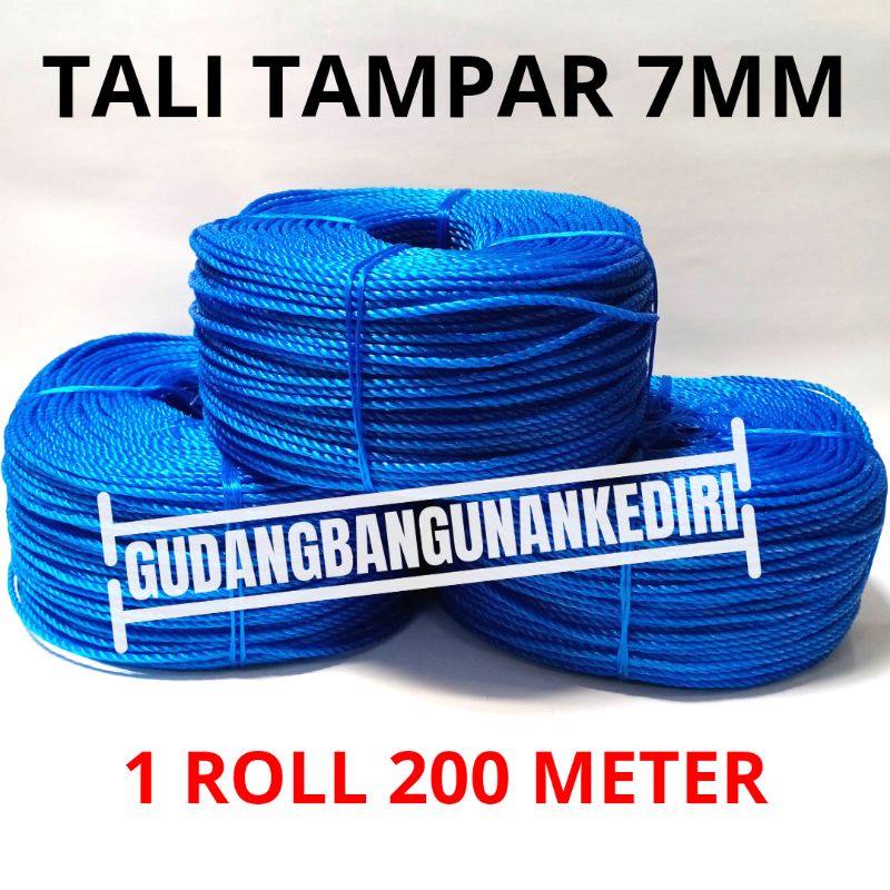 Tali tambang 7 mm / tali tampar 7mm / tampar ikat barang 1 roll tali jemuran tali tampar plastik