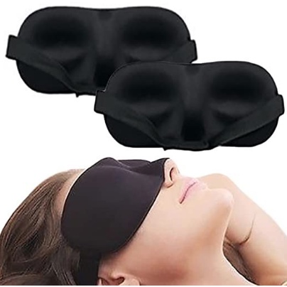 Sleep eye mask 3D / penutup mata tidur polos hitam travel