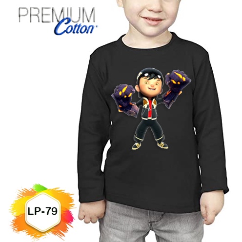 Baju Boboiboy Gempa Longsleeve Anak Premium Kaos #LP-79