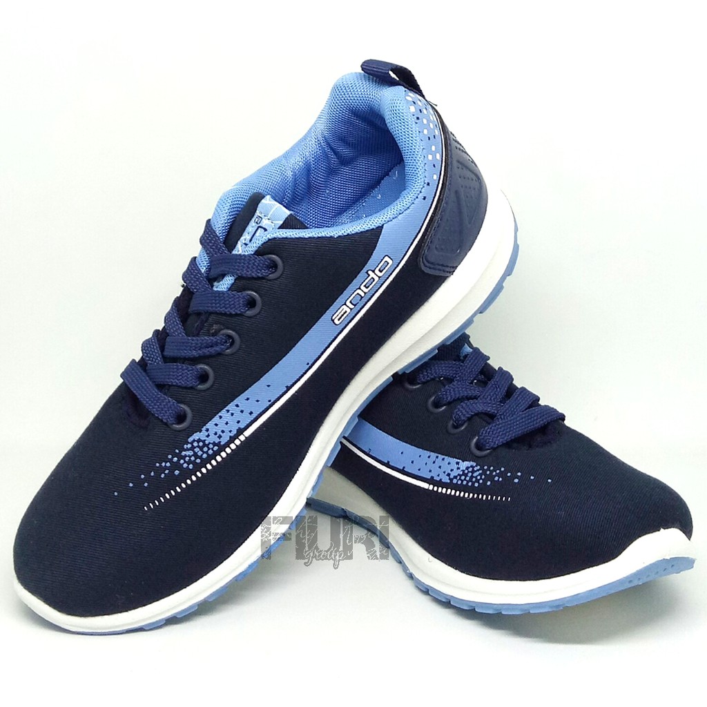 FIURI - ANDO ORIGINAL - ADELLINE 36-41 NAVY BIRU - SEPATU SNEAKERS SPORT KANVAS SOL KARET ANAK PEREMPUAN - SEPATU KETS FASHION TRENDY WANITA DEWASA - SEPATU OLAHRAGA LARI FITNES SENAM KERJA KULIAH BERTALI CEWEK MURAH PROMO DISKON BONUS KAOS KAKI