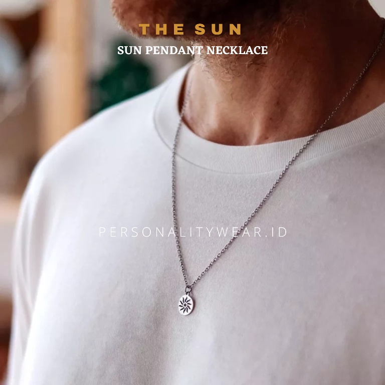 Kalung Pria Cowok Keren Kece Rantai Anti Karat THE SUN
