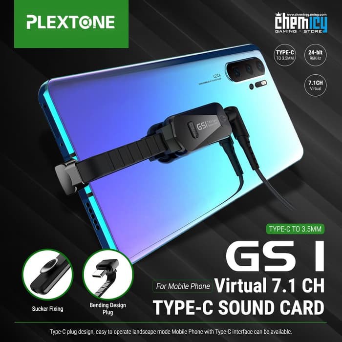 Plextone GS 1 Type C Soundcard / Sound Card For Mobile Smartphone