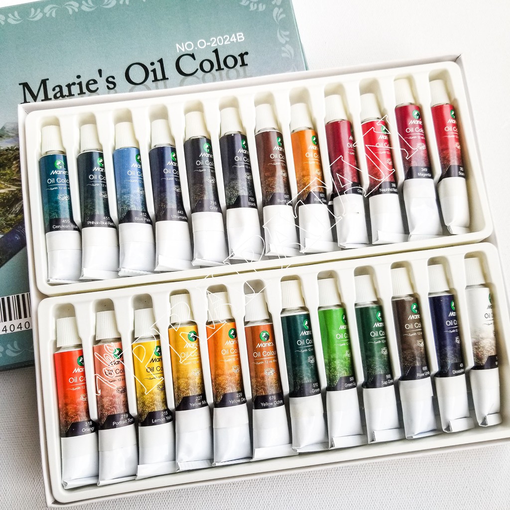 

Cat Minyak Set Maries 24x12ml Maries Oil Color Set