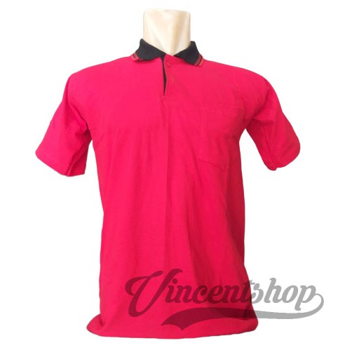 Kaos Polo Shirt Polos Carded Kombinasi dengan SAKU / Kantong