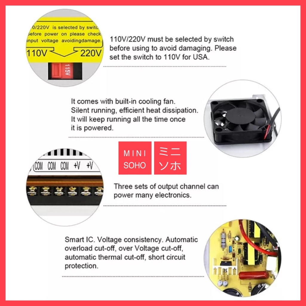 Power Supply Adaptor Switching Trafo LED Strip 12V 3A 5A 10A Volt Ampere Amphere