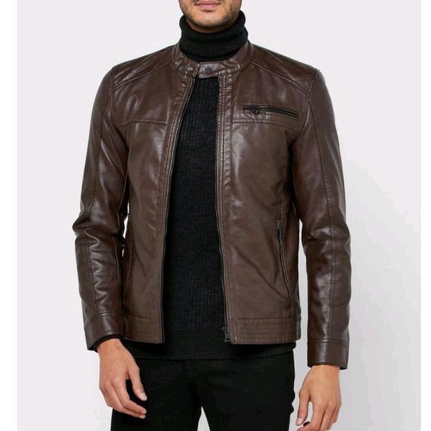 Jaket Kulit pria Asli Domba model elegan