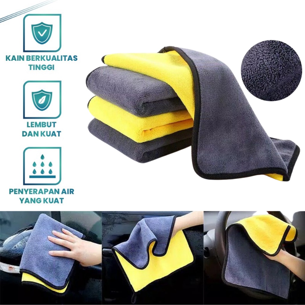 Lap Microfiber Untuk Mobil dan Motor, Lap Debu Anti Gores, Lap Kain Halus Microfiber, Lap Kain Sehab