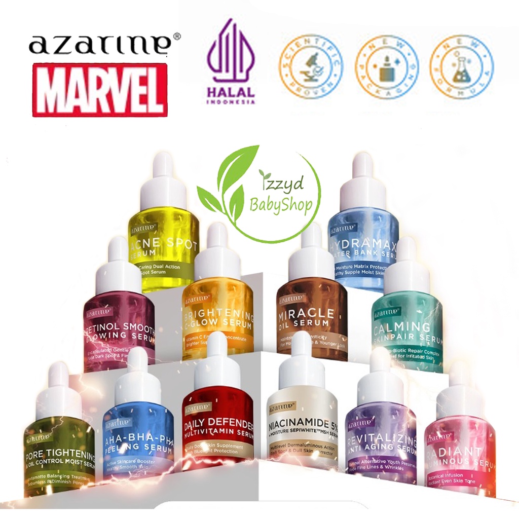 AZARINE - Superhero Marvel Edition Serum / serum acne spot / waterbank serum / radiant luminous / aha peeling / pore tightening / niaciamide 5% / brightening / retinol / revitalizing serum