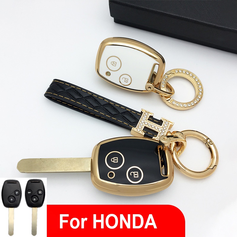 1pc Casing Kunci Mobil Bahan Tpu Untuk Honda CIVIC JAZZ Pilot Accord CR-V Freed Pilot StepWGN Insight 2 / 3