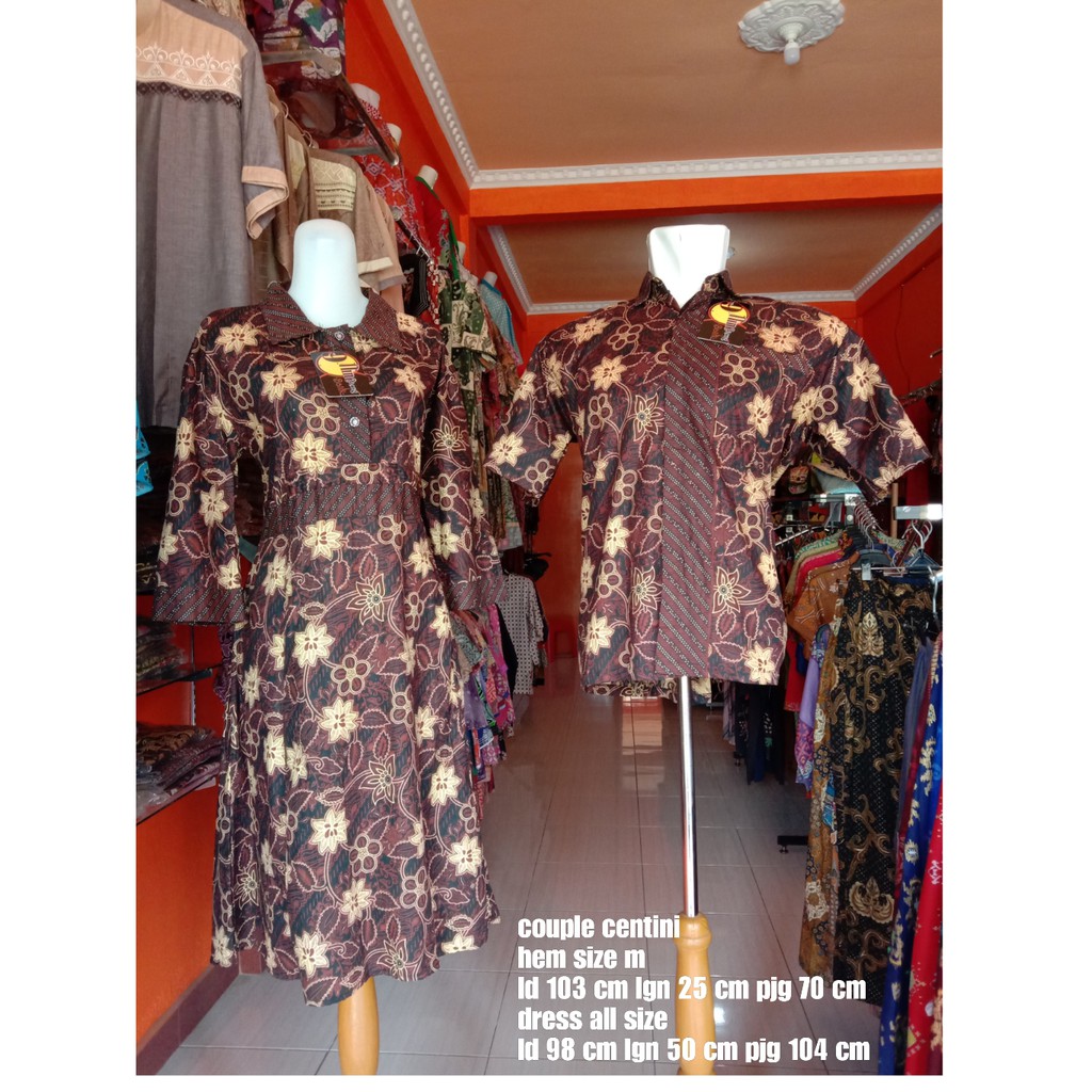 dress couple dress centini couple 9teng batik coklat sogan jambi