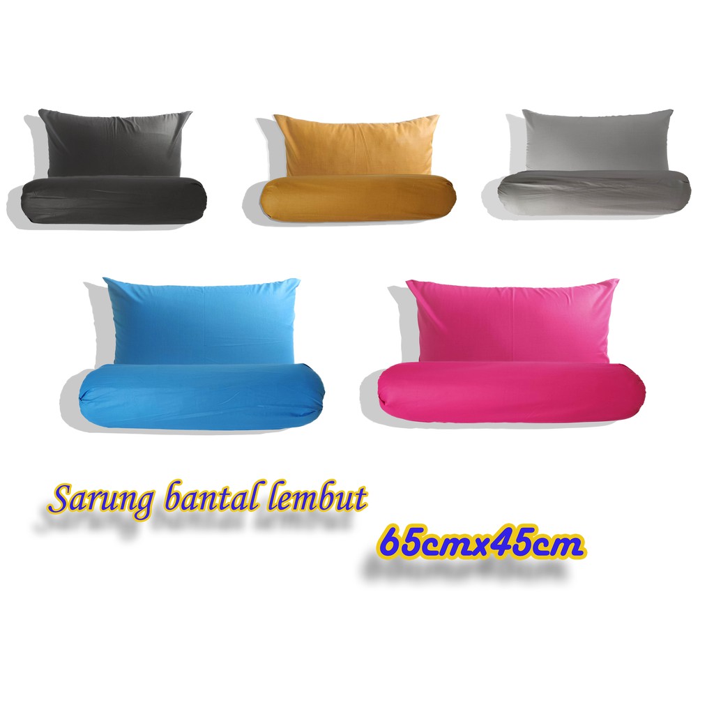 Sarung Bantal Guling Tidur Memory Foam Varian Warna Bahan katun Lembut 65x45