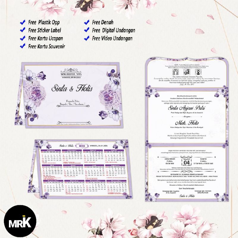 

Pernikahan Lipat 3 + Kalender _ Soft Violet Elegant_MRK 02