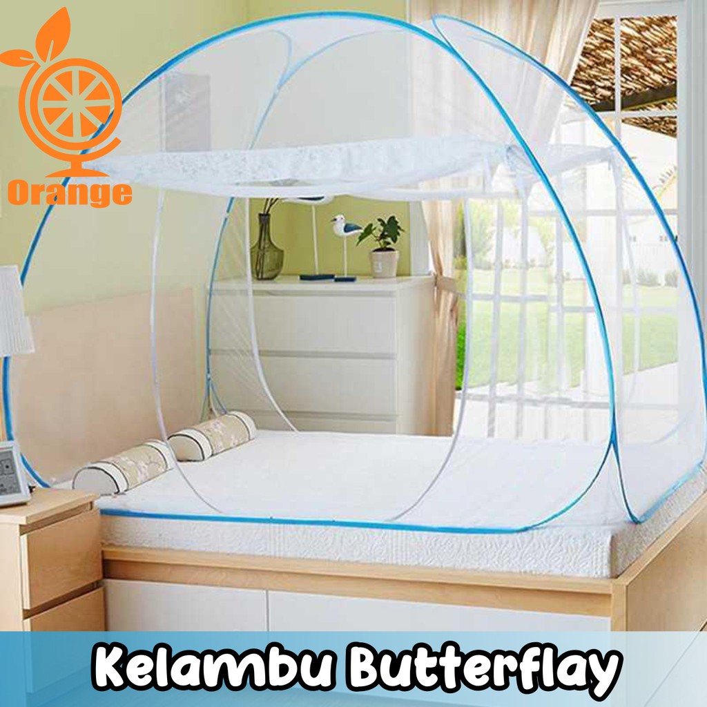 Kelambu Butterfly 180 &amp; 200Cm Kelambu Tenda Anti Nyamuk - Mudah Dilipat - Worldhome