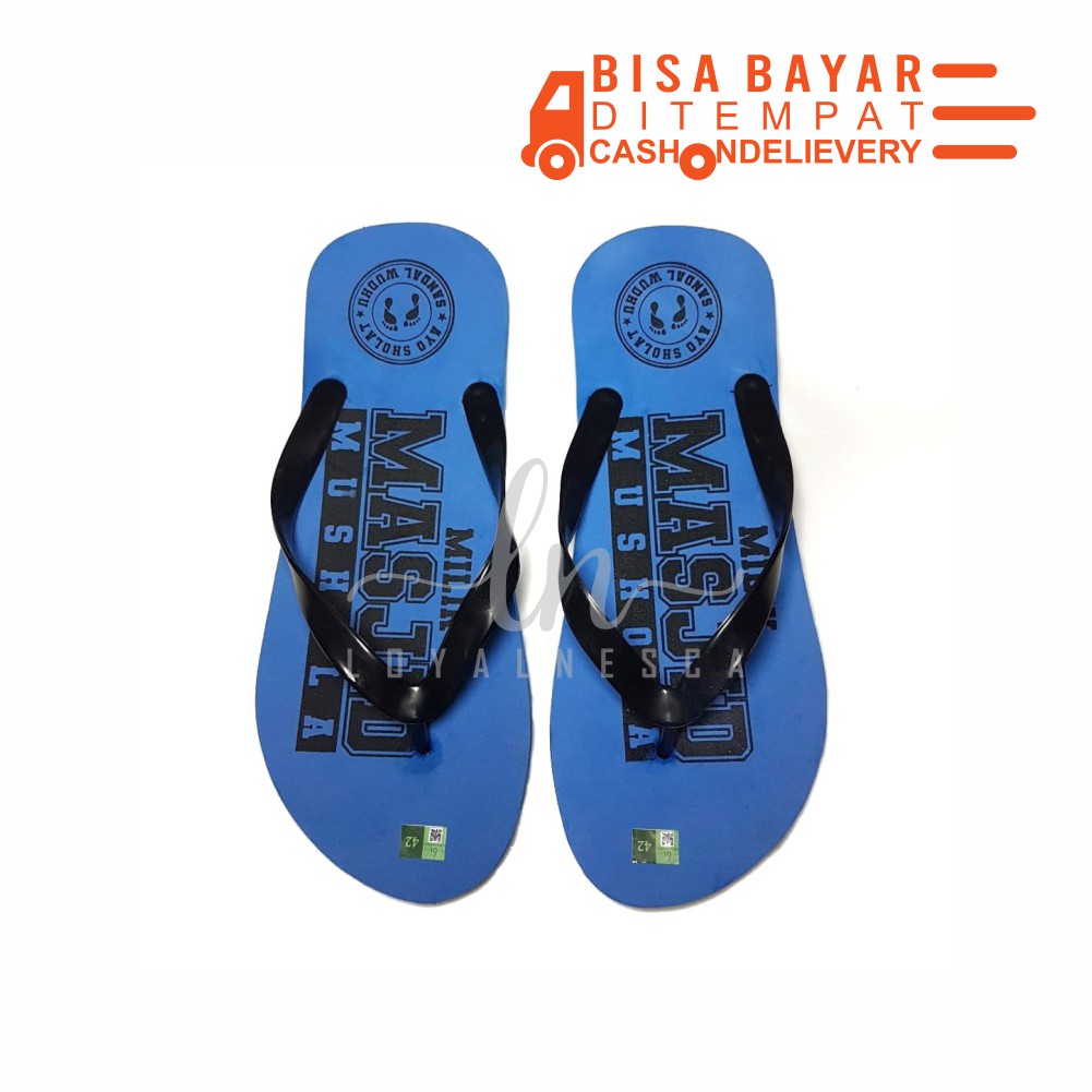 [BEBAS PILIH SIZE] SANDAL WUDHU MASJID MUSHOLLA KANTOR UNTUK WAKAF SEDEKAH INFAQ DI  MESJID MUSHOLA-Biru