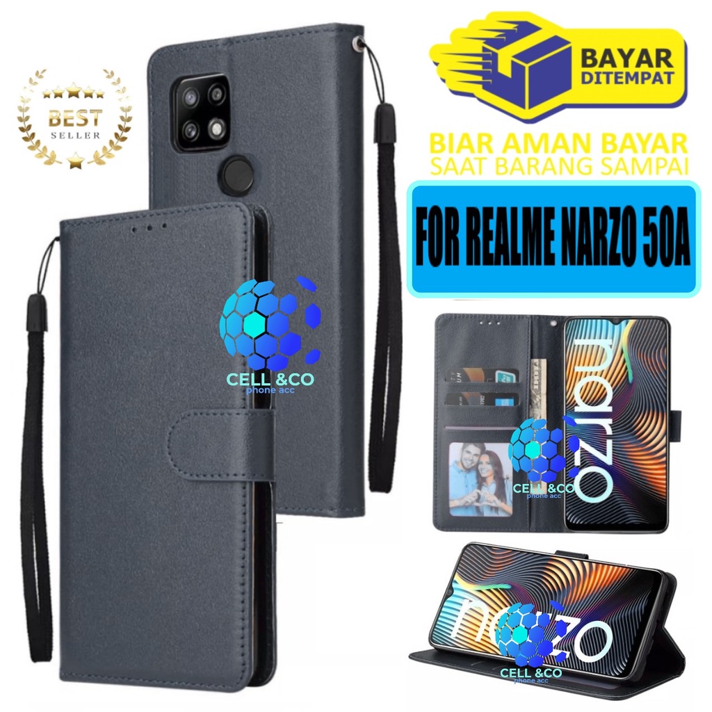 Flip cover REALME NARZO 50A Flip case buka tutup kesing hp casing flip case leather wallet