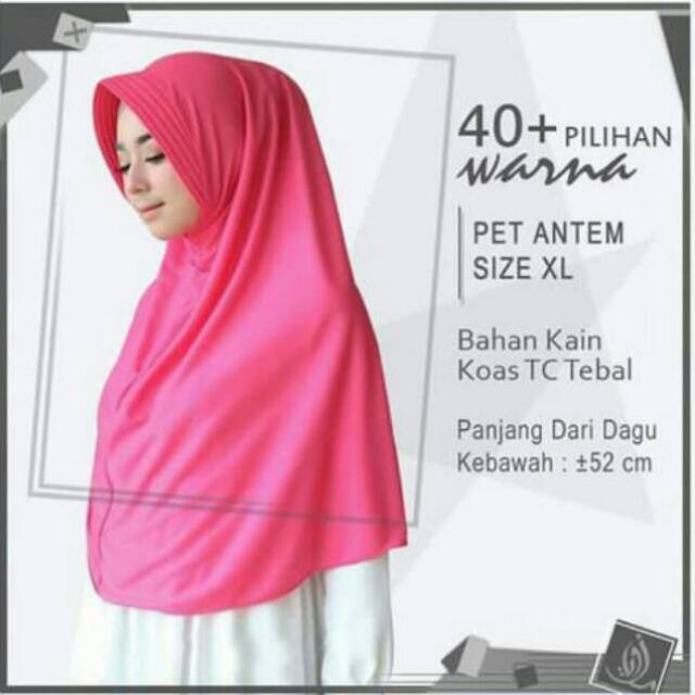 Jilbab instan kaos pet antem