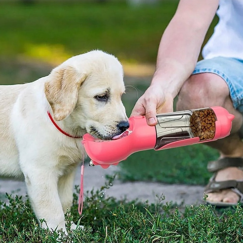 Dog Water Bottle Cat Botol 500mL 4 in 1 Pet Minum Anjing Kucing Hewan