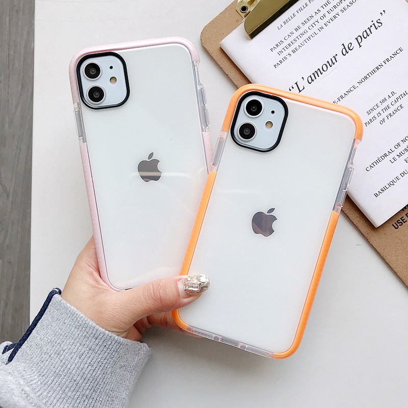 Casing Soft Case Silikon Transparan Warna Polos Untuk Iphone 12 / 12pro / Mini12 / 11 Pro Max / X / Xs Max / 7 / 8 +