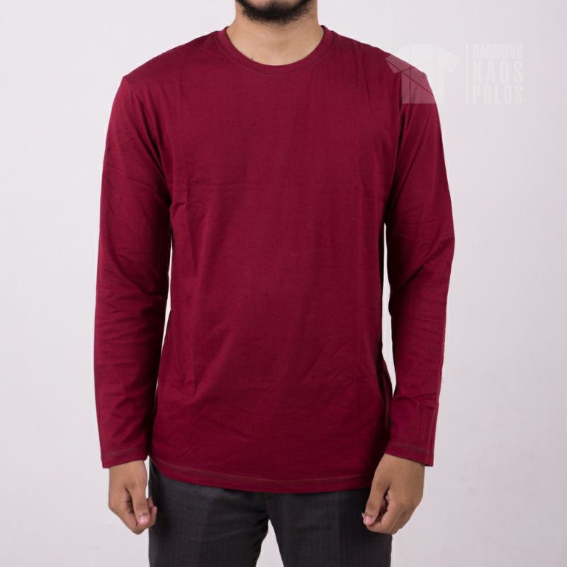 Baju Kaos Polos Lengan Panjang Cotton Combed 30s