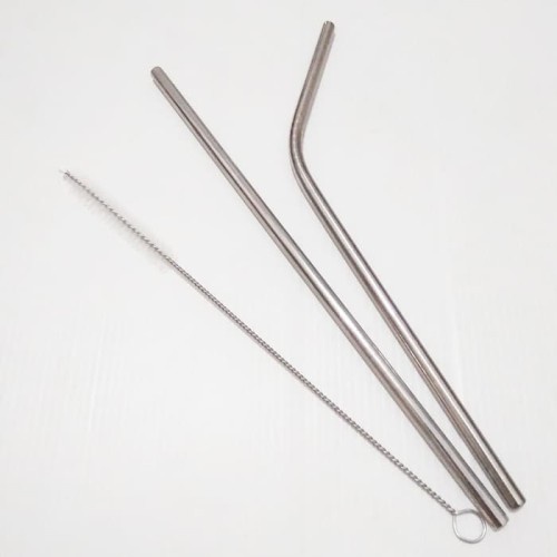 Sedotan Stainless Steel Sedotan Besi Lurus Bengkok Lengkung - Stainless steel straw - SEDOTAN STAINLESS STEEL PER PC