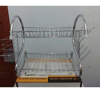 NEW ARRIVAL Rak  piring  stainless  2 tingkat kuat kokoh 