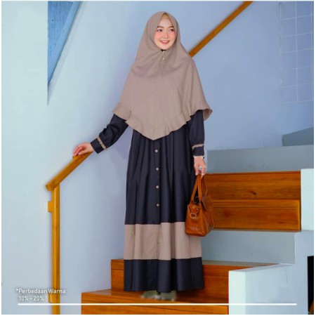 Gamis Remaja Set Hijab Premium Mosscrepe Terbaru | dewasa busui syari modern putih 019 Sabyan pesta
