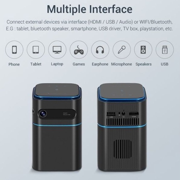 Proyektor Mini projector proyektor 2022 D042 Wireless Mobile Smart Video Wifi Micro Full HD 1080P LED Home Theater Android 9 Mini Pocket Portable DLP 4K Projectors
