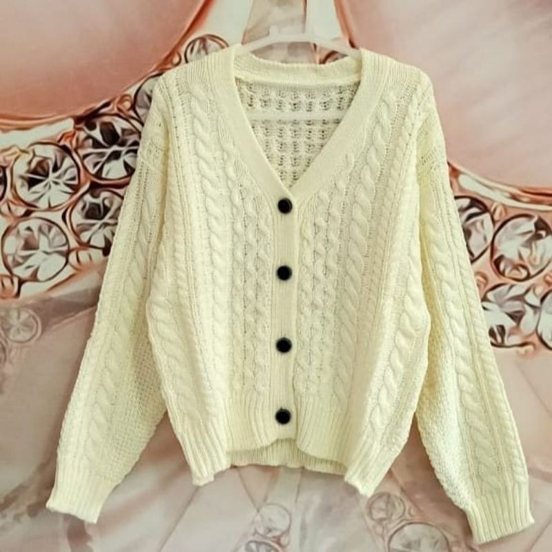 Cardigan Cable Premium Tebal  Cardigan Prilly