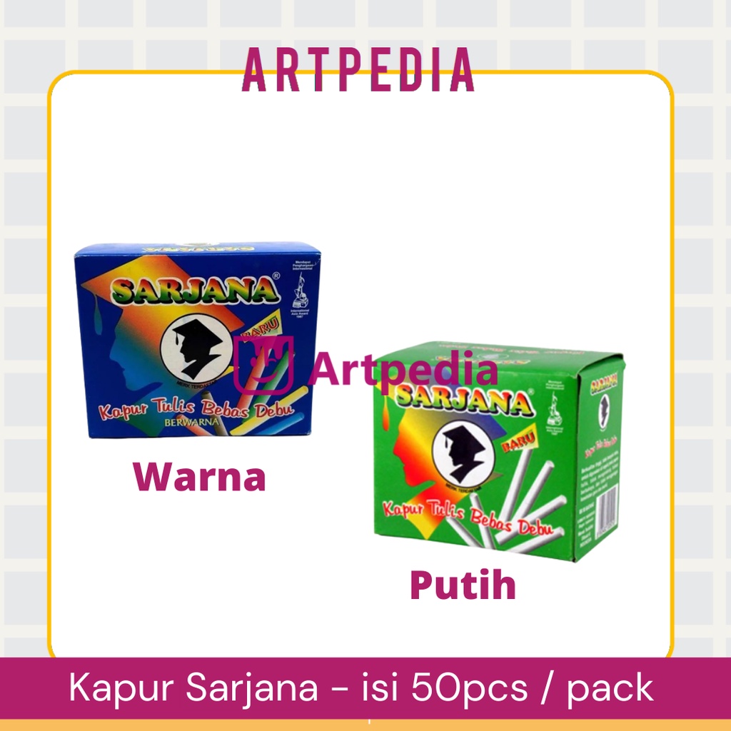 

Sarjana Kapur Papan Tulis Berwarna dan Putih Isi 50pcs - Blackboard Chalk White & Colour