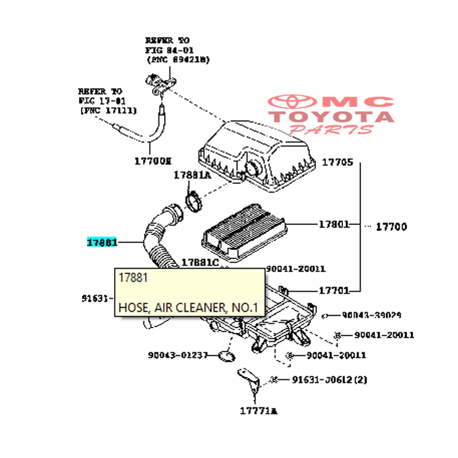Selang Hawa Udara (Hose,Air Cleaner)Avanza Xenia Non VVT-i 17881-BZ020