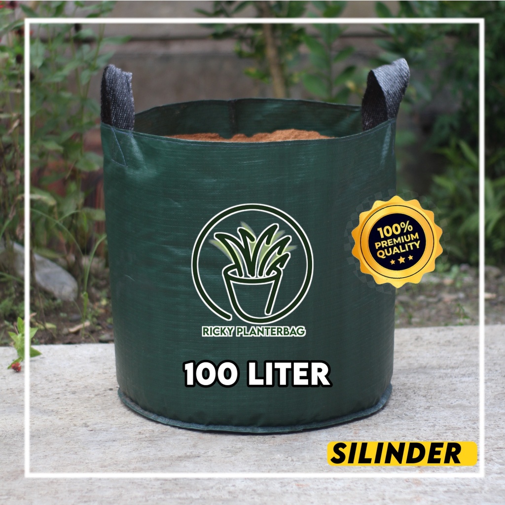 Shopritz Planter Bag 100 Liter Hijau Bulat Pot Tanaman