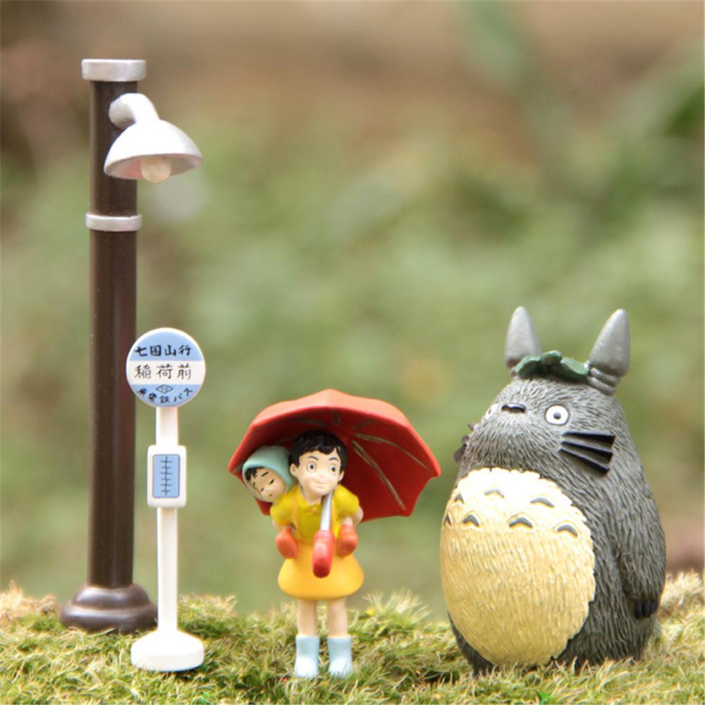 Needway Angka Mainan Lucu 5PCS/Lot PVC Micro Landscape Dekorasi Miniatur Boneka Tetanggaku Totoro Miyazaki Hayao Collection Model Mainan