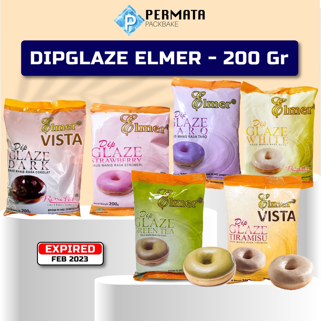 

Dip Glaze Elmer 200 gram (Greentea/Taro/Tiramisu/Strawberry/Chocolate/Keju/Susu)