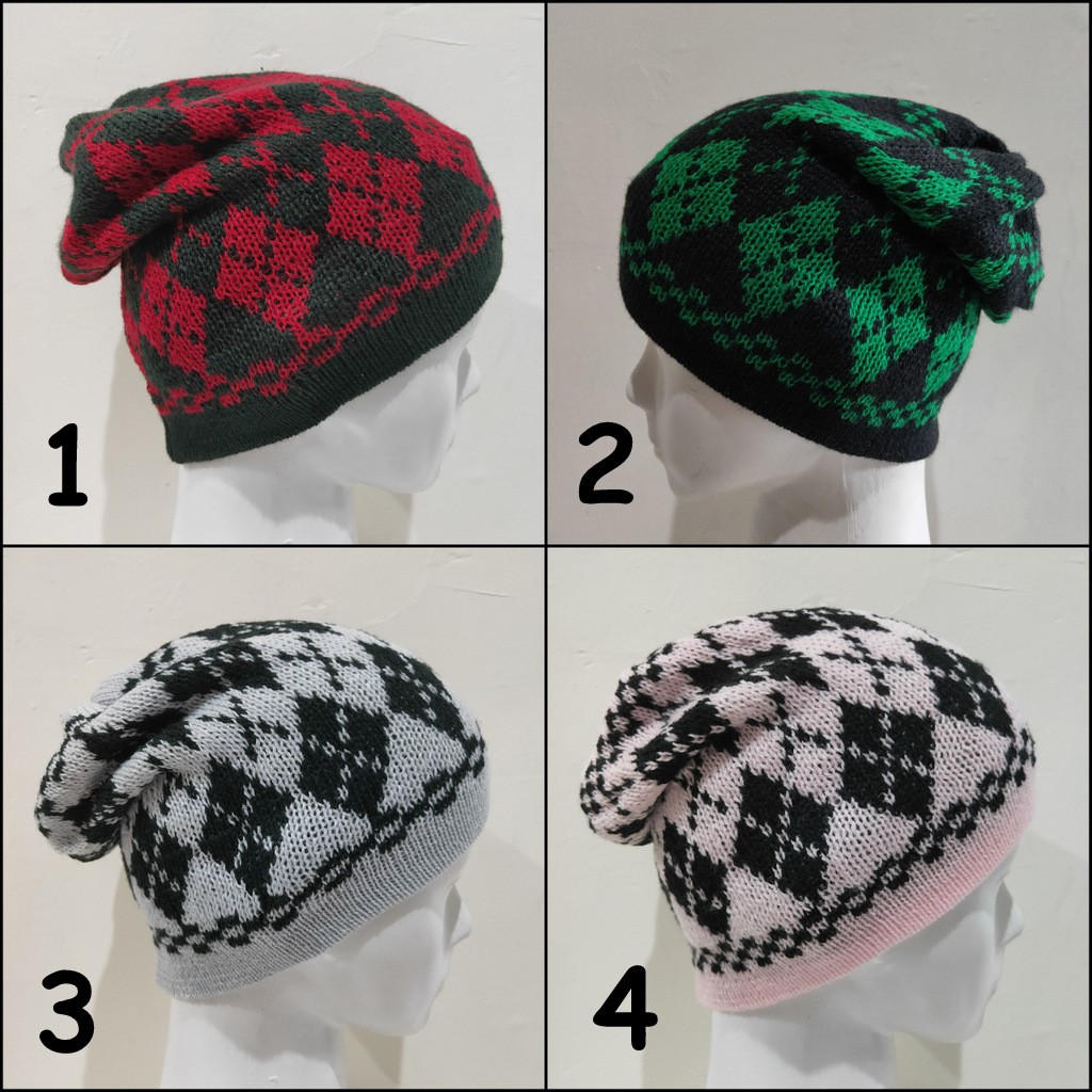 Kupluk Topi beanie Rajut tebal motif allsize Dewasa LETT-MOT