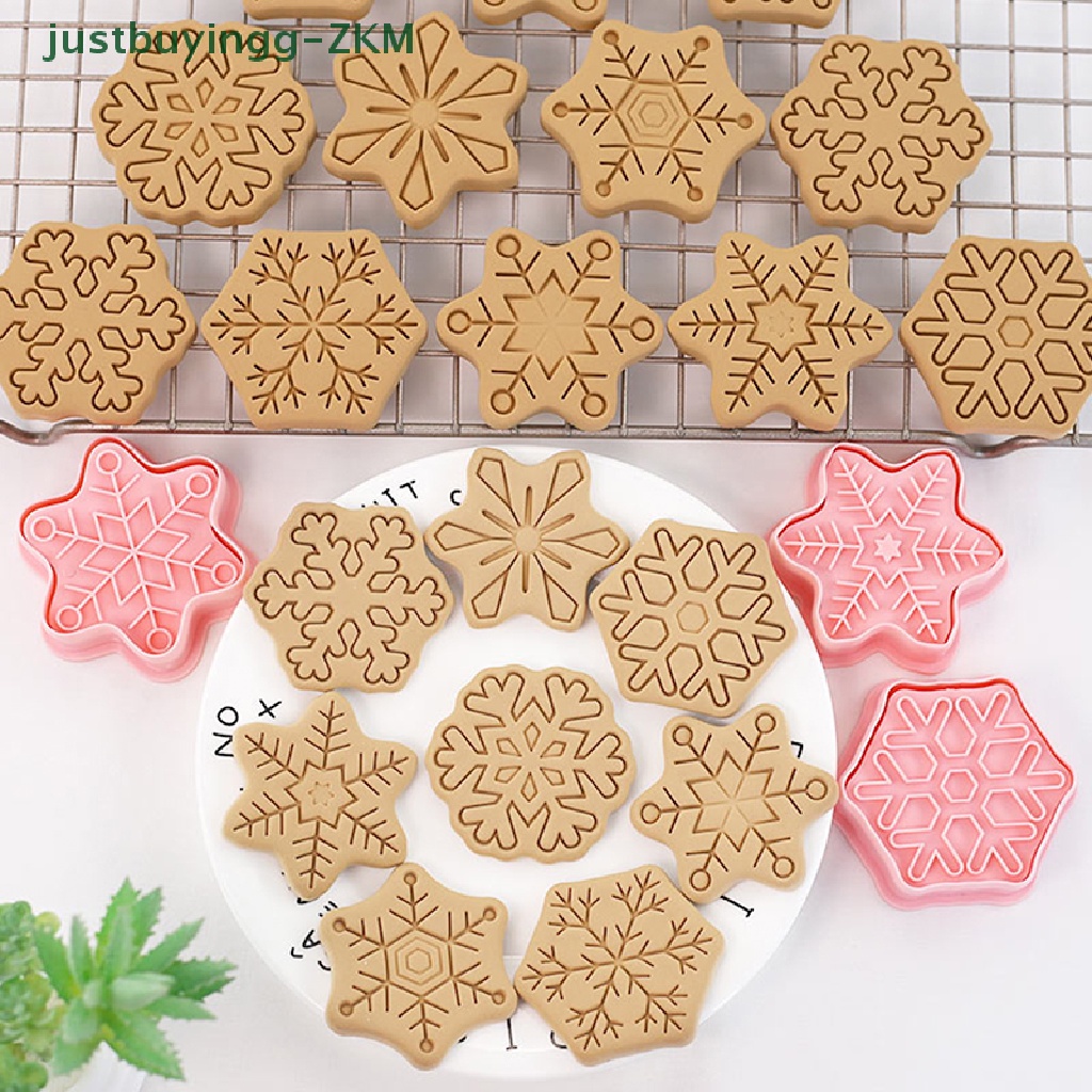 8 Pcs Cetakan Kue Bentuk Snowflake Bahan Plastik