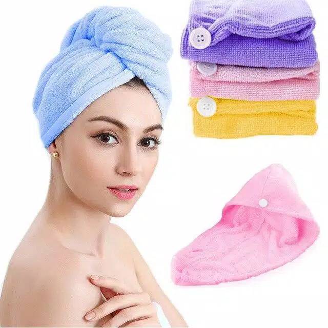 Handuk Rambut Keramas Microfiber Lap Pengering Rambut Praktis Dan Cepat Import Grosir Batam