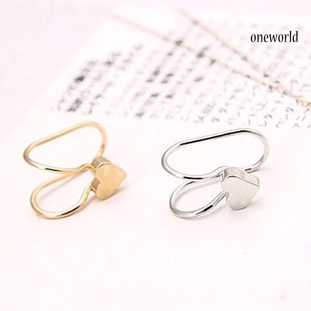 OW# 2Pcs Ear Cuffs U Shape Elegant Women Five-pointed Star Earrings for Dating