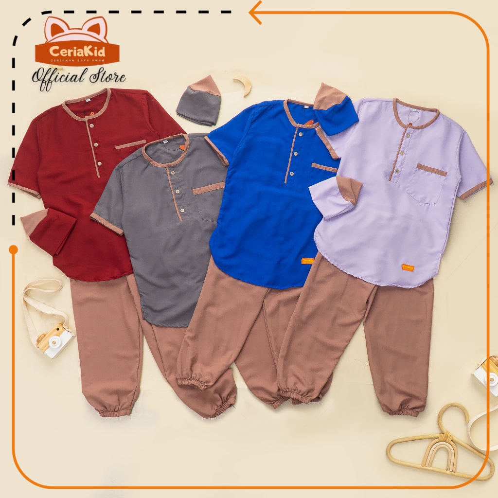 [Ceriakid] Baju Koko Anak Setelan Celana Peci Andalusia 0 - 9 Tahun