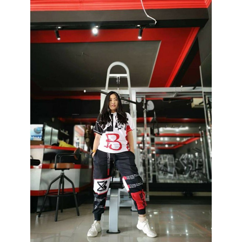 Sxb printed evolve short Sleeve hoody dan joger