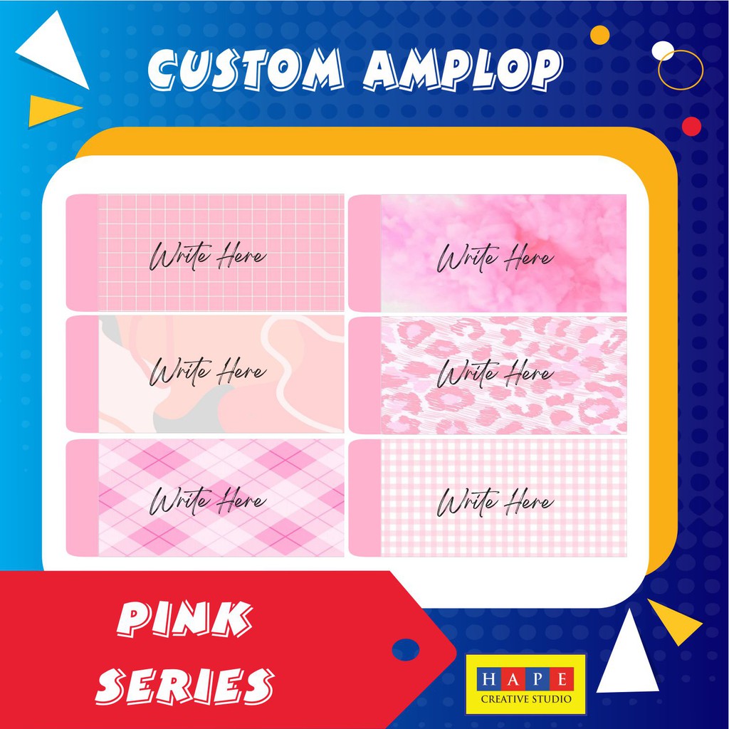 

Custom Amplop Lebaran warna pink pastel aestethic Uang tidak lipat panjang