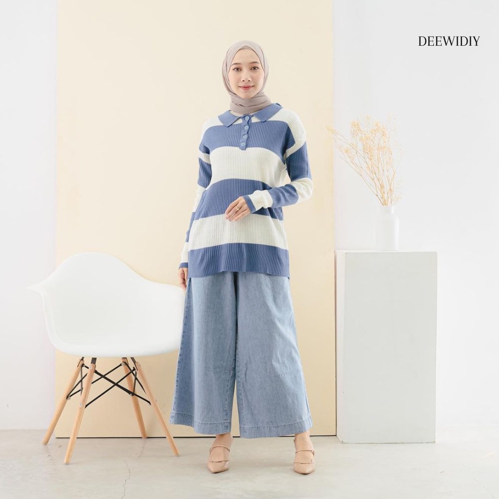 ATASAN RAJUT PREMIUM WANITA MOTIF SALUR UNTUK WANITA/ ATASAN RAJUT SALUR BUSUI / JOYA SWEATER DEEWIDIY