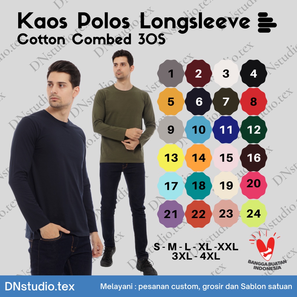 kaos polos lengan panjang pria | kaos polos lengan panjang jumbo | kaos lengan panjang pria