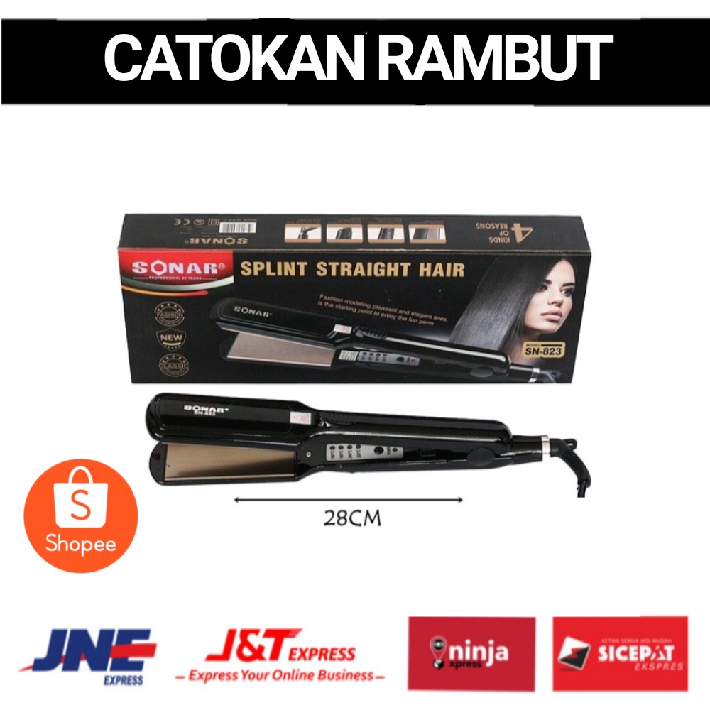 Catokan Rambut Sonar SN 839 Temperatur Suhu Catok profesional Plat Lebar Alat Pelurus Rambut FREE SISIR RAMBUT